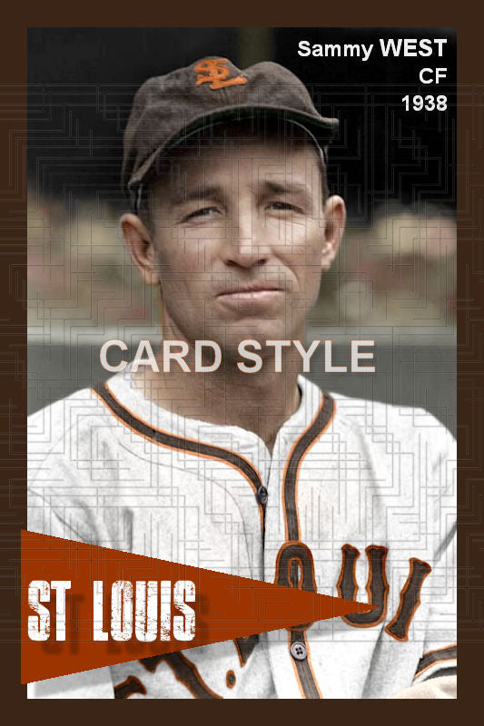 Sammy West - 1938 St. Louis Browns - choose a size & style