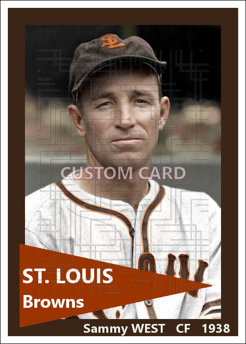 Sammy West - 1938 St. Louis Browns - choose a size & style