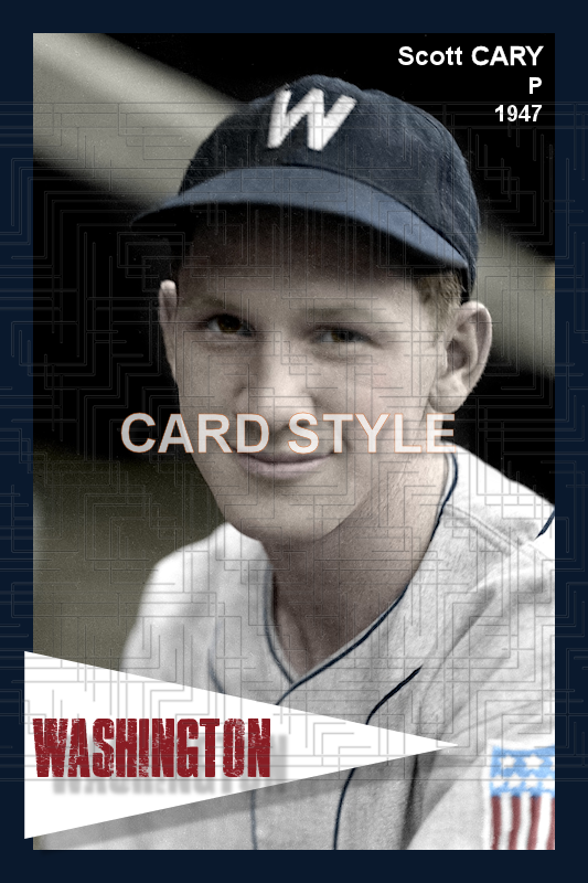 Scott Cary - 1947 Washington Senators - choose a size & style