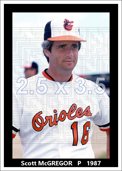 Scott McGregor - 1987 Baltimore Orioles - choose a size & style