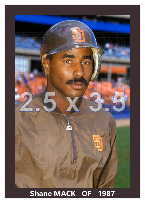 Shane Mack - 1987 San Diego Padres - choose a size & style