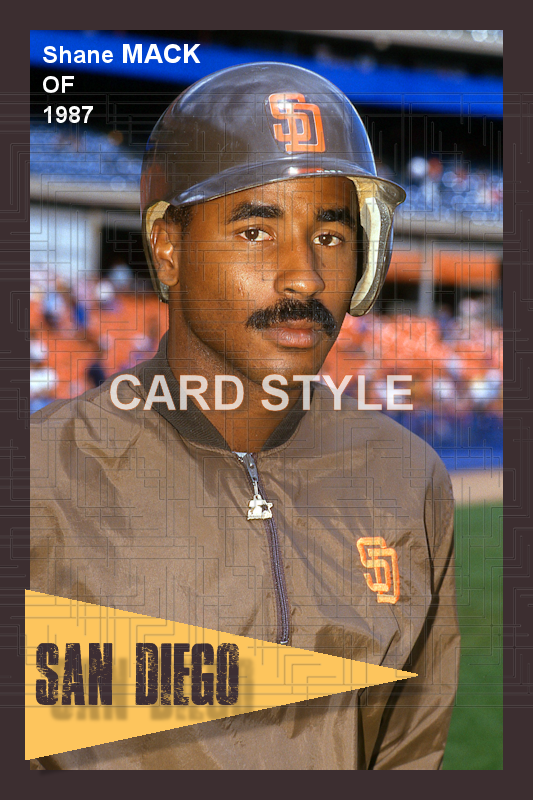 Shane Mack - 1987 San Diego Padres - choose a size & style