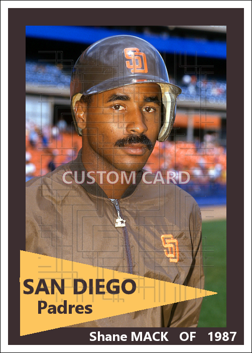 Shane Mack - 1987 San Diego Padres - choose a size & style
