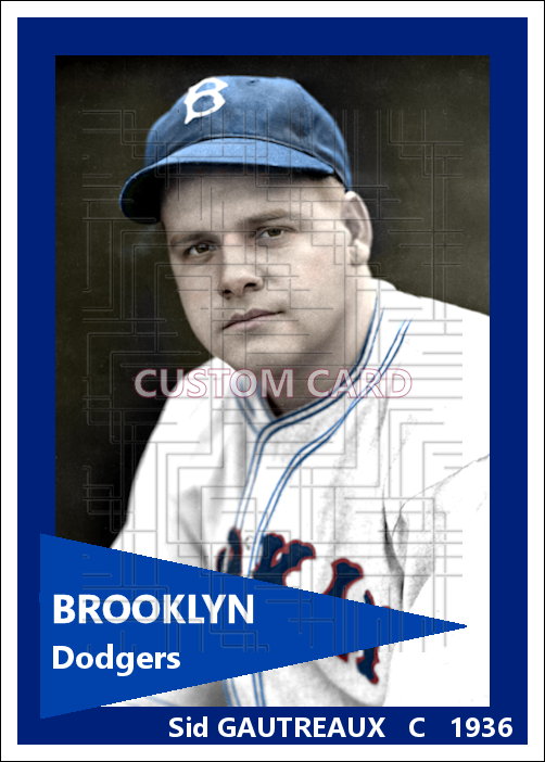 Sid Gautreaux - 1936 Brooklyn Dodgers - choose a size & style