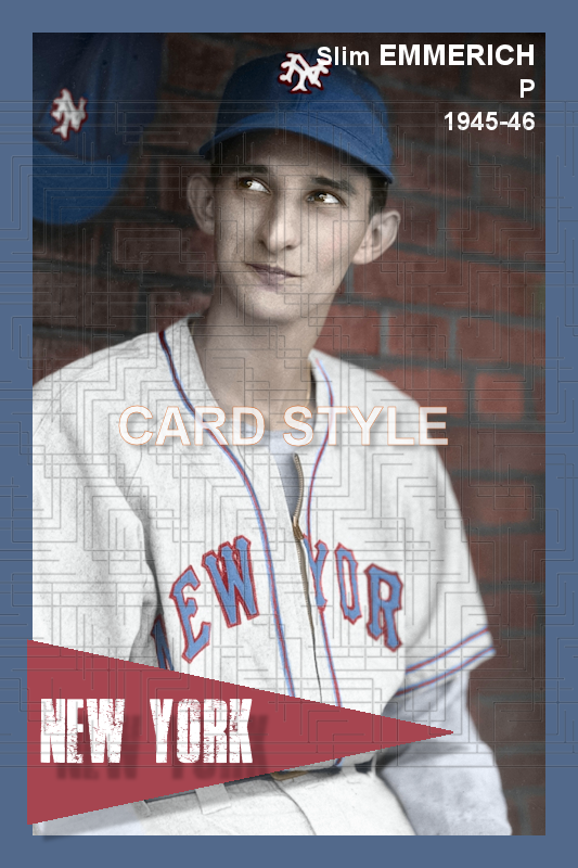 Slim Emmerich - 1945-46 New York Giants - choose a size & style