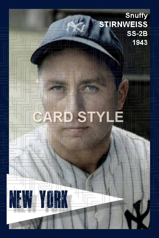 Snuffy Stirnweiss - 1943 New York Yankees - choose a size & style