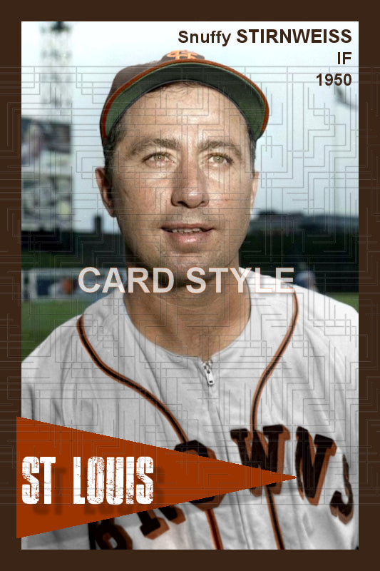 Snuffy Stirnweiss - 1950 St. Louis Browns - choose a size & style
