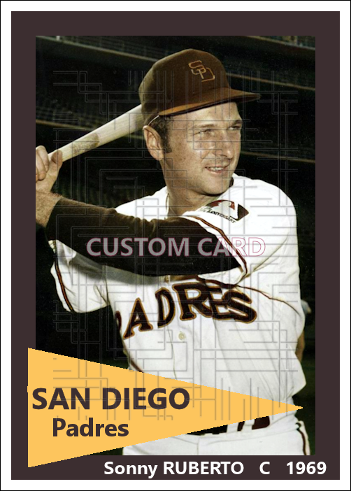 Sonny Ruberto - 1969 San Diego Padres - choose a size & style