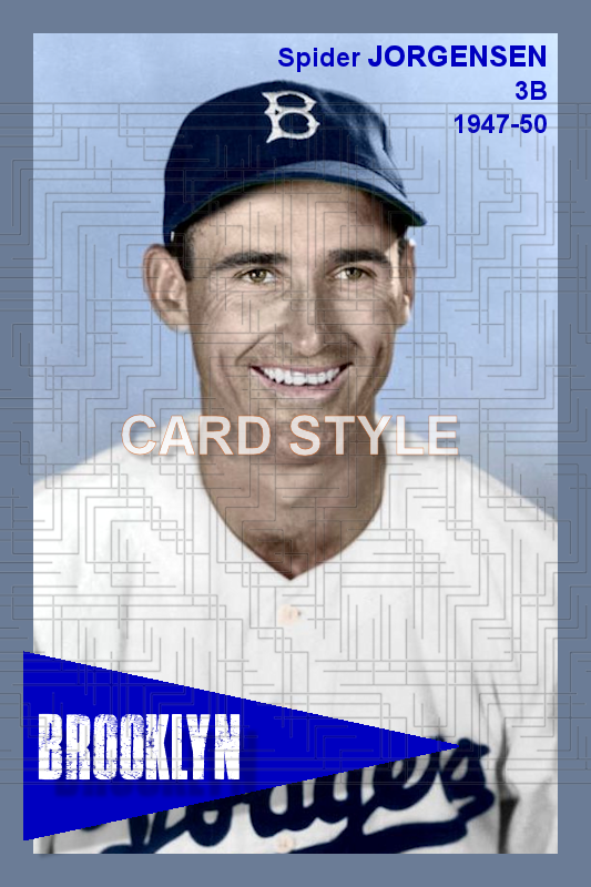 Spider Jorgensen - 1947-50 Brooklyn Dodgers - choose a size & style