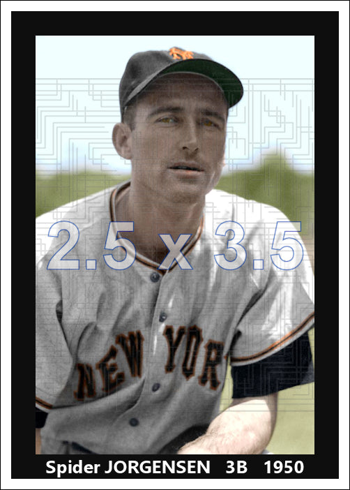 Spider Jorgensen - 1950 New York Giants - choose a size & style