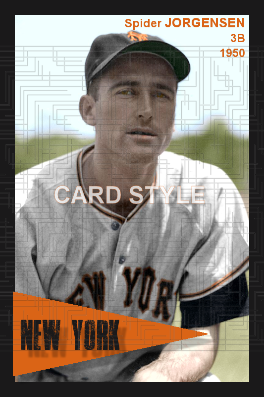 Spider Jorgensen - 1950 New York Giants - choose a size & style