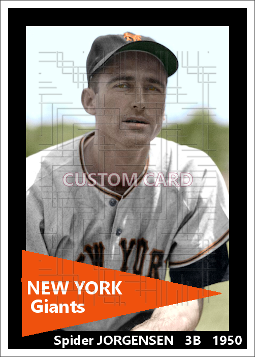 Spider Jorgensen - 1950 New York Giants - choose a size & style