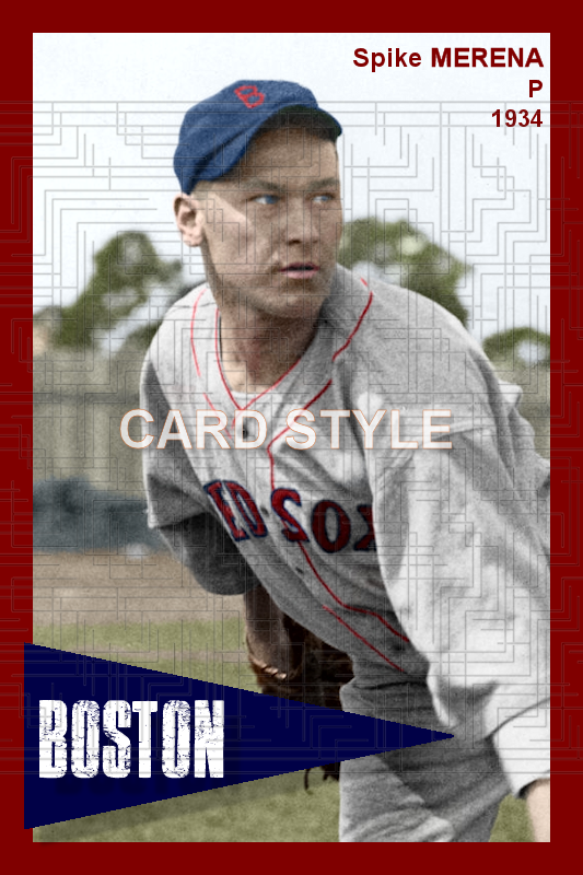 Spike Merena - 1934 Boston Red Sox - choose a size & style
