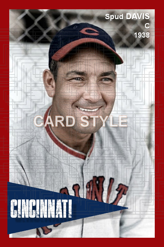 Spud Davis - 1938 Cincinnati Reds - choose a size & style