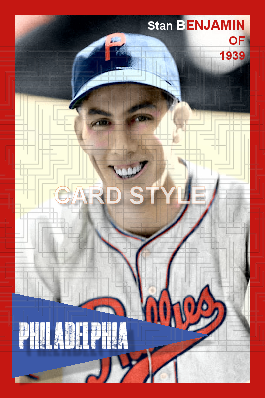 Stan Benjamin - 1939 Philadelphia Phillies - choose a size & style