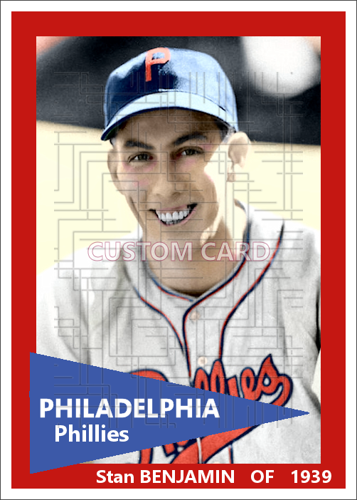Stan Benjamin - 1939 Philadelphia Phillies - choose a size & style