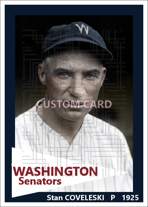 Stan Coveleski - 1925 Washington Senators - choose a size & style