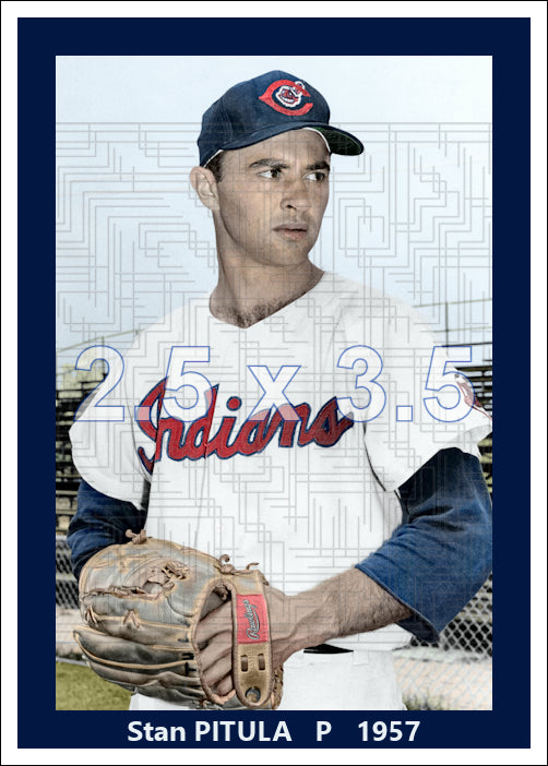 Stan Pitula - 1957 Cleveland Indians - choose a size & style
