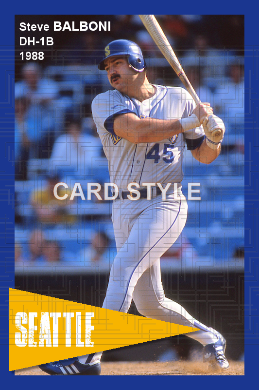 Steve Balboni - 1988 Seattle Mariners - choose a size & style