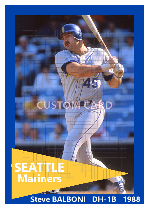 Steve Balboni - 1988 Seattle Mariners - choose a size & style