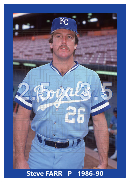 Steve Farr - 1986-90 Kansas City Royals - choose a size & style