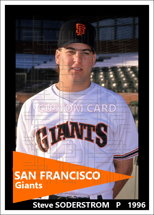 Steve Soderstrom - 1996 San Francisco Giants - choose a size & style