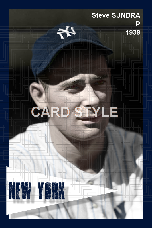 Steve Sundra - 1939 New York Yankees - choose a size & style