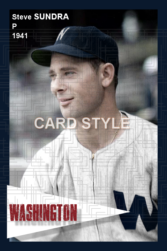 Steve Sundra - 1941 Washington Senators - choose a size & style