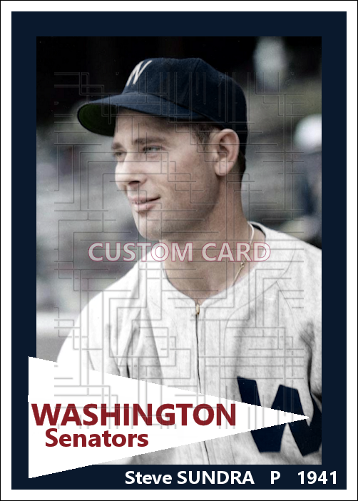 Steve Sundra - 1941 Washington Senators - choose a size & style