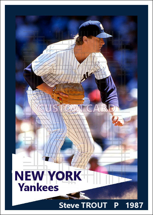 Steve Trout - 1987 New York Yankees - choose a size & style