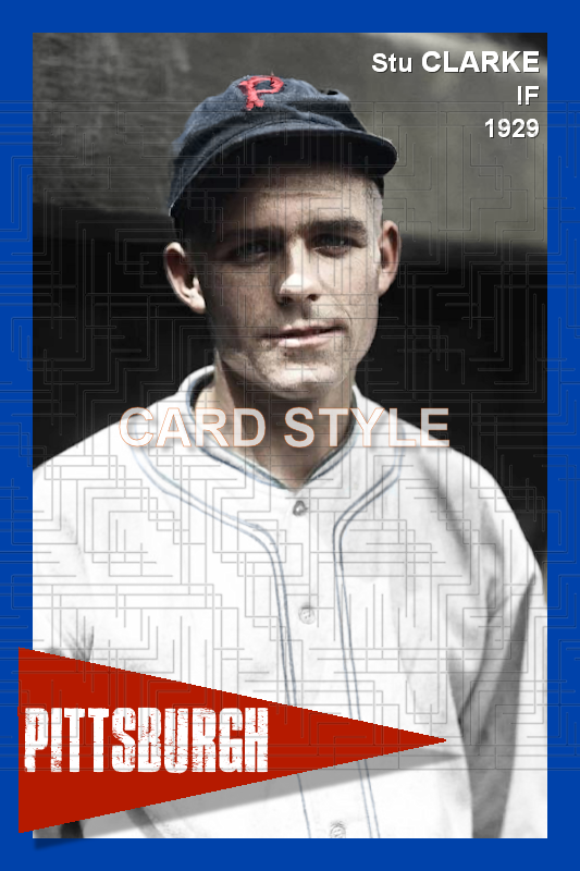 Stu Clarke - 1929 Pittsburgh Pirates - choose a size & style