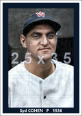 Syd Cohen - 1936 Washington Senators - choose a size & style