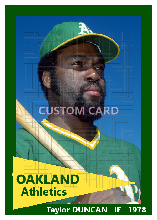 Taylor Duncan - 1978 Oakland Athletics - choose a size & style