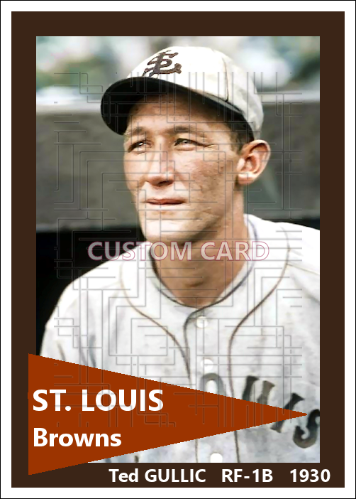 Ted Gullic - 1930 St. Louis Browns - choose a size & style