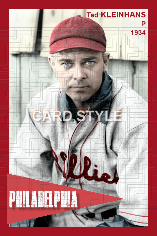 Ted Kleinhans - 1934 Philadelphia Phillies - choose a size & style