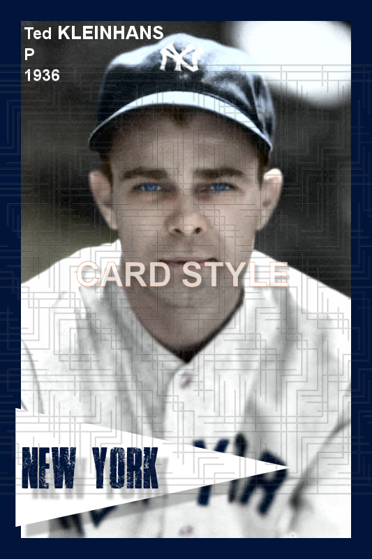 Ted Kleinhans - 1936 New York Yankees - choose a size & style