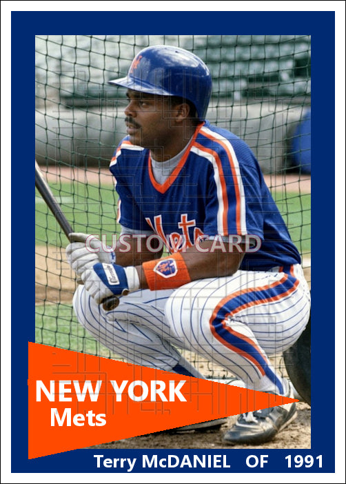 Terry McDaniel - 1991 New York Mets - choose a size & style