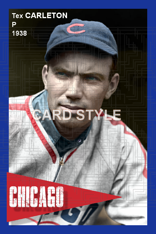 Tex Carleton - 1938 Chicago Cubs - choose a size & style