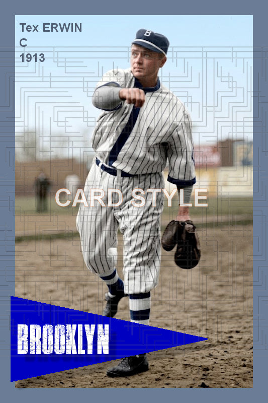Tex Erwin - 1913 Brooklyn Dodgers - choose a size & style