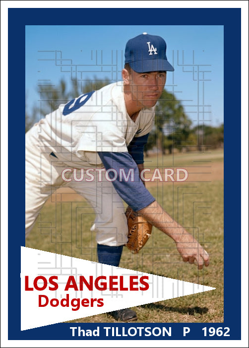 Thad Tillotson - 1962 Los Angeles Dodgers - choose a size & style
