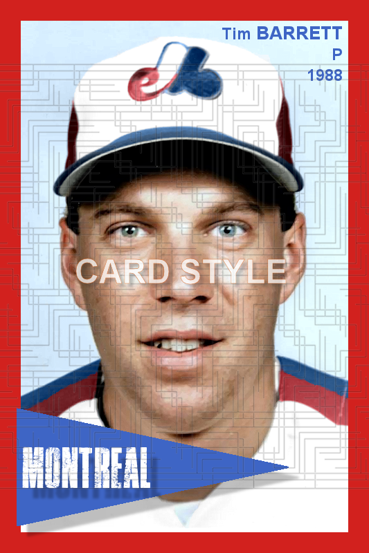 Tim Barrett - 1988 Montreal Expos - choose a size & style