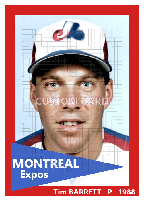 Tim Barrett - 1988 Montreal Expos - choose a size & style