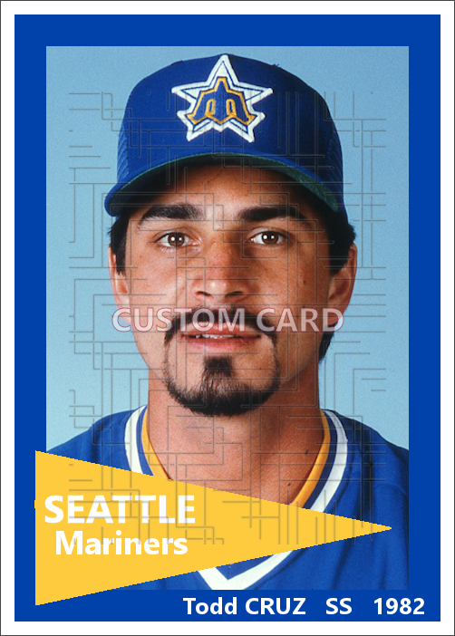 Todd Cruz - 1982 Seattle Mariners - choose a size & style