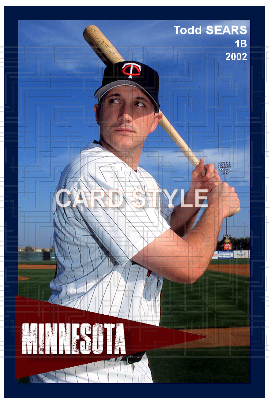 Todd Sears - 2002 Minnesota Twins - choose a size & style