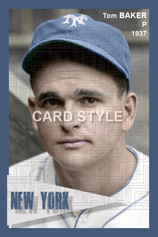 Tom Baker - 1937 New York Giants - choose a size & style