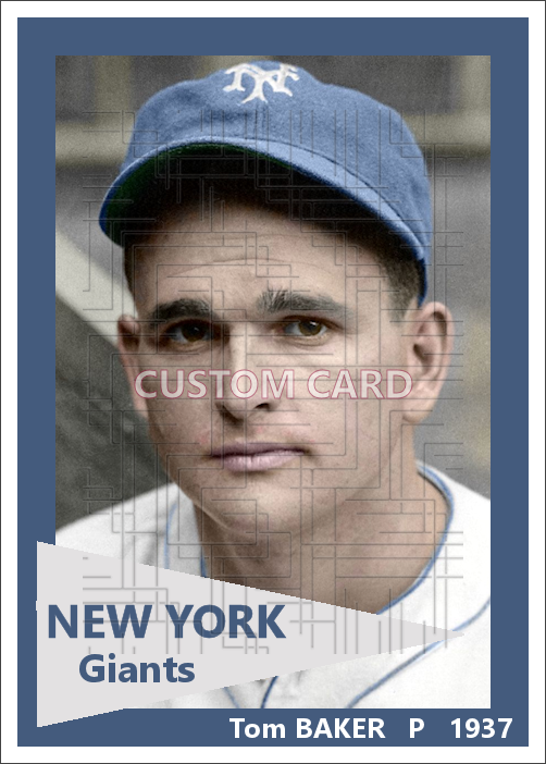 Tom Baker - 1937 New York Giants - choose a size & style