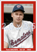 Tom Brown - 1963 Washington Senators - choose a size & style