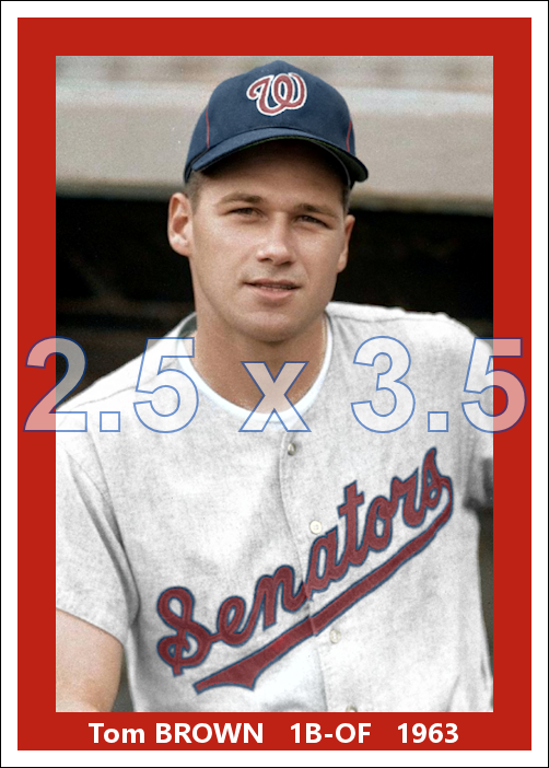 Tom Brown - 1963 Washington Senators - choose a size & style