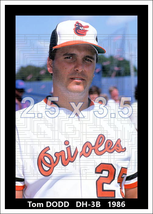 Tom Dodd - 1986 Baltimore Orioles - choose a size & style