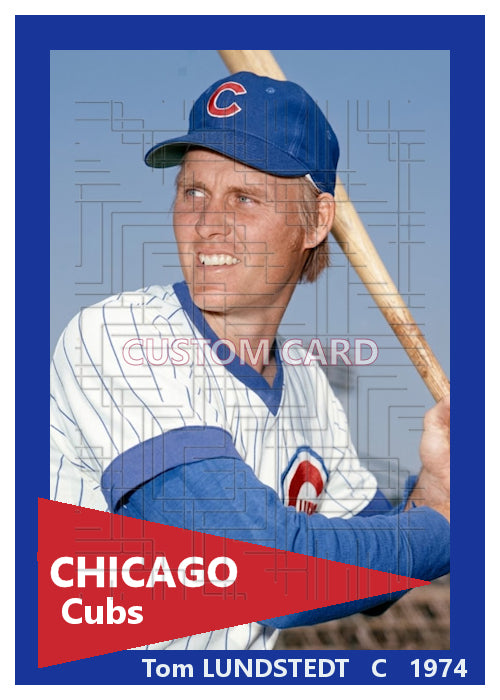 Tom Lundstedt - 1974 Chicago Cubs - choose a size & style